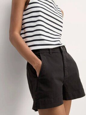 Everlane Women's Size 4 The Way High Canvas Black Shorts 4.5 in Inseam NEW